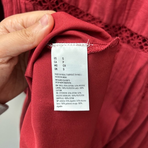 American Eagle Red Long Sleeve Midi Dress - Picture 4 of 5